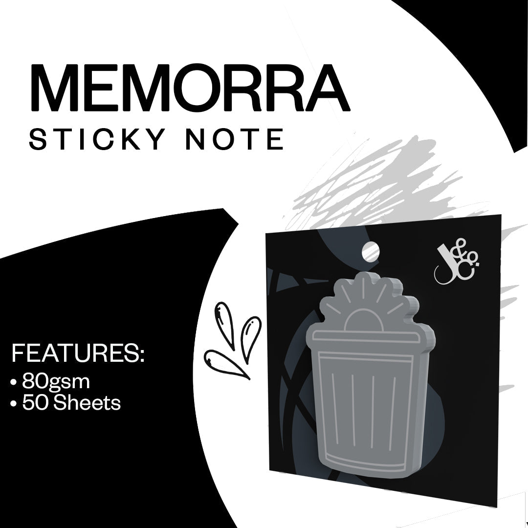 Memorra Sticky Note Pack - Clean Slate Black