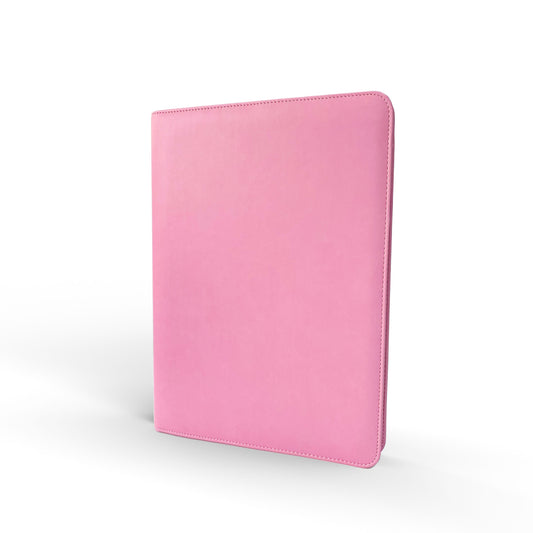 Intentus Organiser A4 PU Leather-Like Folder with Ruled Refill Pad - Rose-Tined Pink