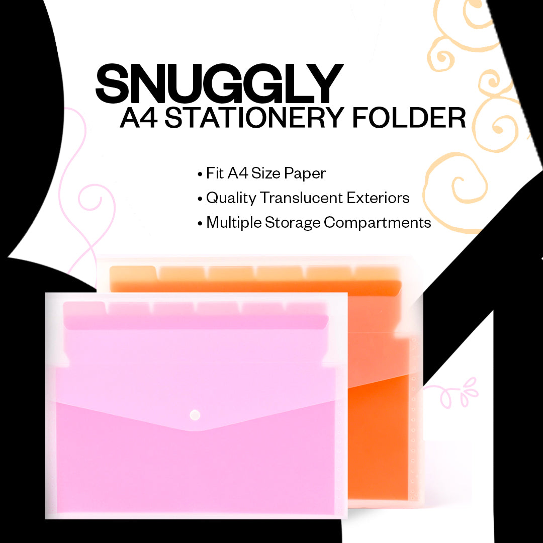 Snuggly A4 Stationery Folder - Burned Out Orange