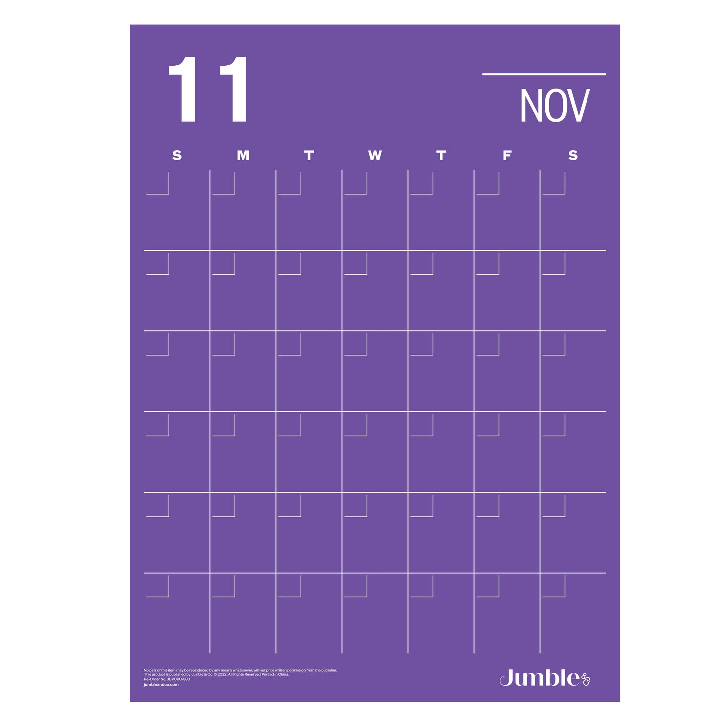 Dippy A3 Oversize Undated Wall Calendar