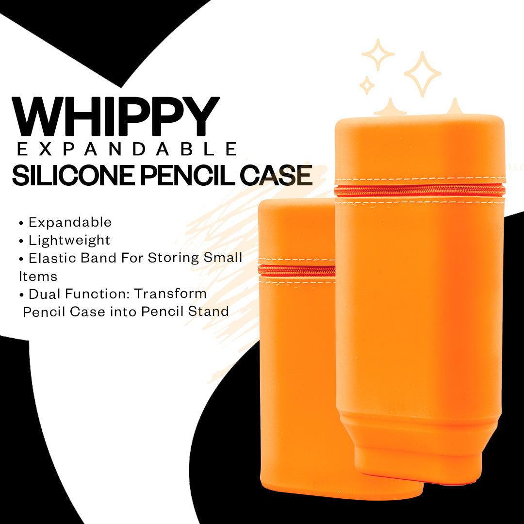 Whippy Expandable Silicone Pencil Case - Burned Out Orange