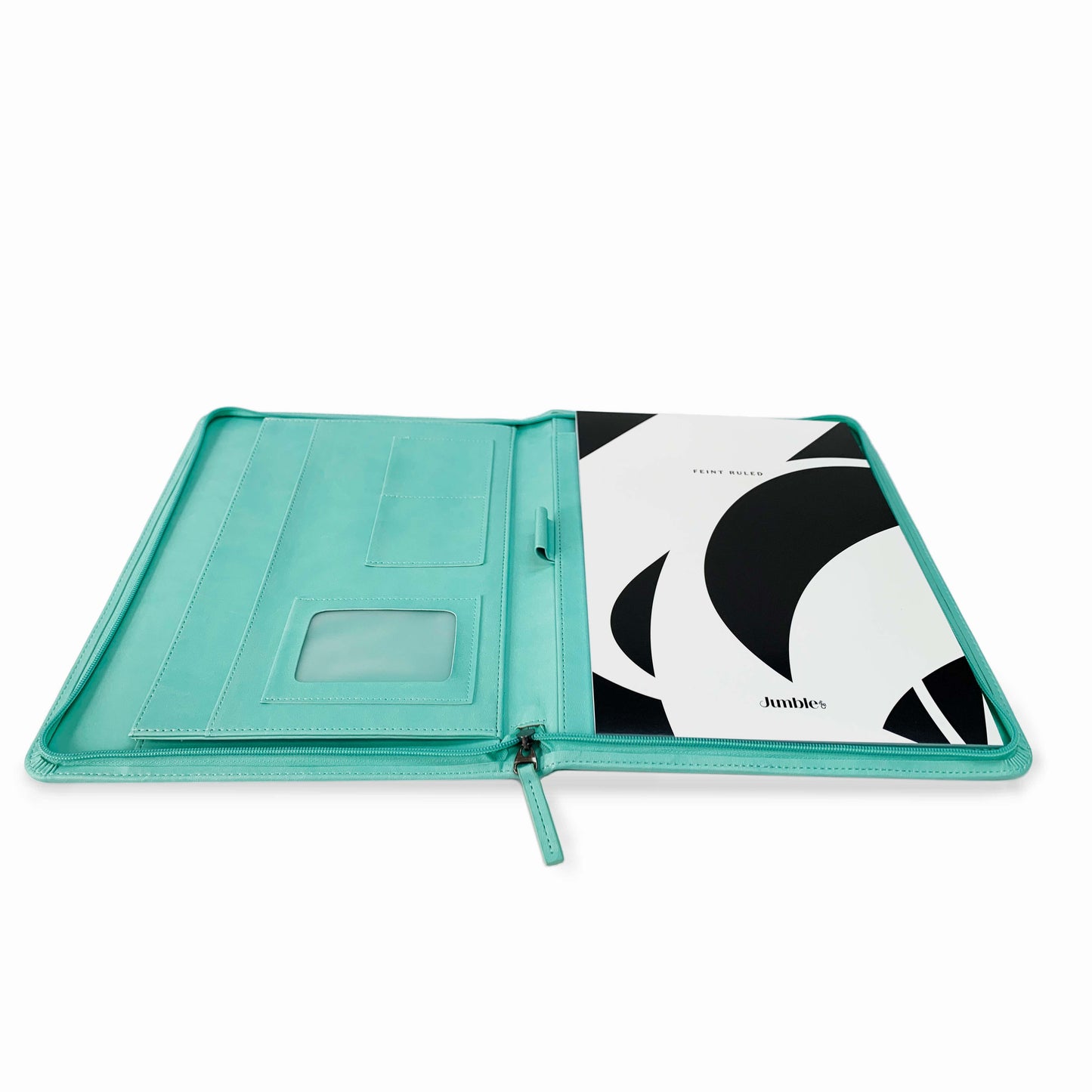 Intentus Organiser A4 PU Leather-Like Folder with Ruled Refill Pad - Sour Grape Teal